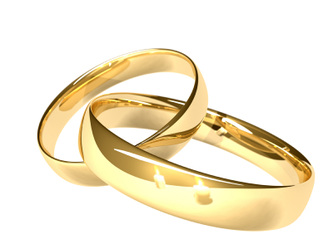 Two linked wedding rings