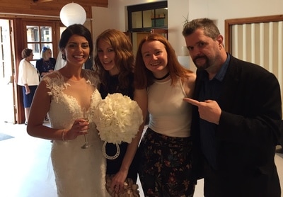 Mike with wedding guests