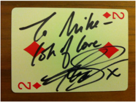 Derren Brown signed card