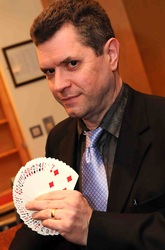 Publicity photo with cards